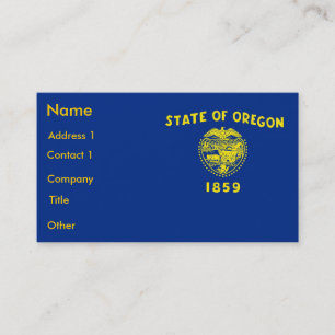 Carte de visite avec Drapeau de l'Oregon U.S.A.
