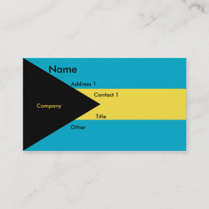 Carte de visite avec drapeau des Bahamas