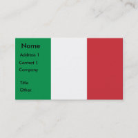 Carte de visite avec Drapeau d'Italie