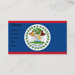 Carte de visite avec Drapeau du Belize