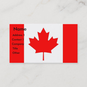Carte de visite avec drapeau du Canada