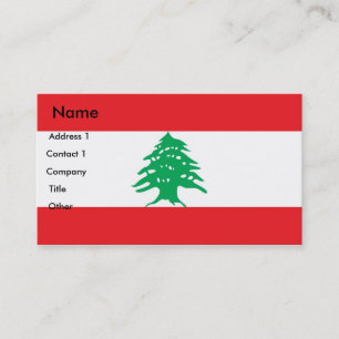 Carte de visite avec drapeau du Liban