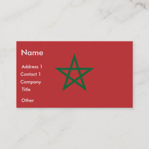 Carte de visite avec drapeau du Maroc