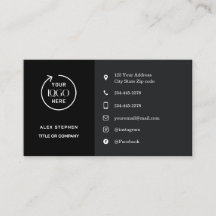 Carte de visite avec icônes de réseaux sociaux mod