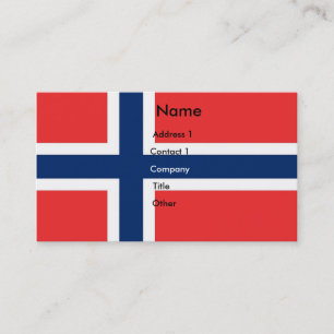 Carte de visite avec le drapeau de la Norvège