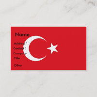 Carte de visite avec le drapeau de la Turquie