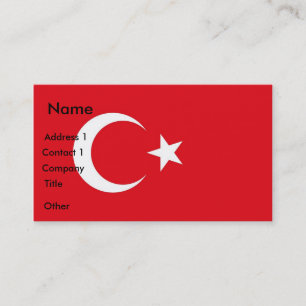 Carte de visite avec le drapeau de la Turquie