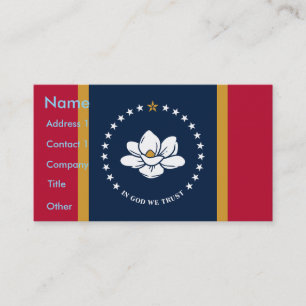 Carte de visite avec le drapeau de l'État du Missi