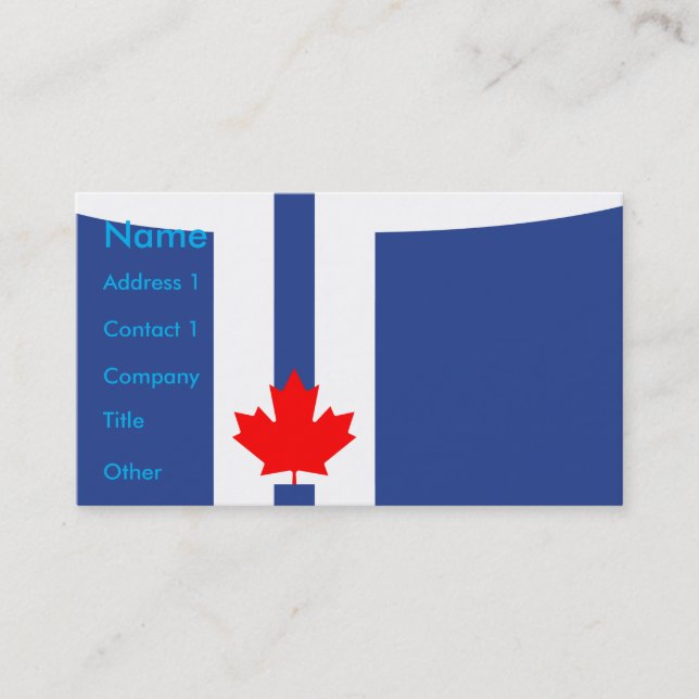 Carte de visite avec le drapeau de Toronto, Canada (Devant)