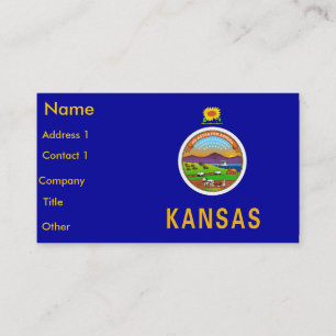 Carte de visite avec le drapeau du Kansas U.S.A.