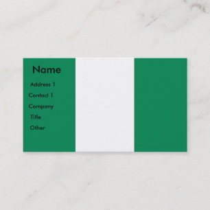 Carte de visite avec le drapeau du Nigeria