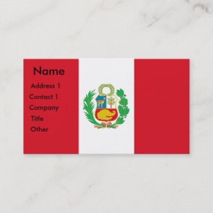 Carte de visite avec le drapeau du Pérou