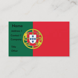 Carte de visite avec le drapeau du Portugal