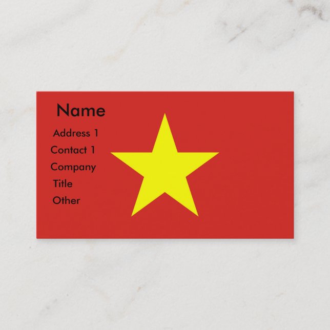 Carte de visite avec le drapeau du Vietnam (Devant)