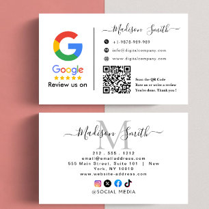 Carte de visite avec lien de code QR pour avis Goo