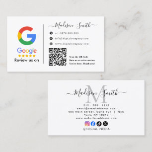 Carte de visite avec lien QR Code pour avis Google