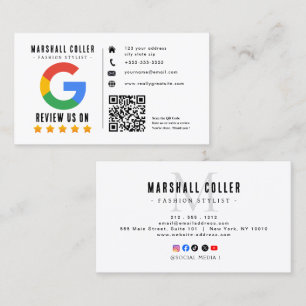 Carte de visite avec lien QR Code pour avis Google