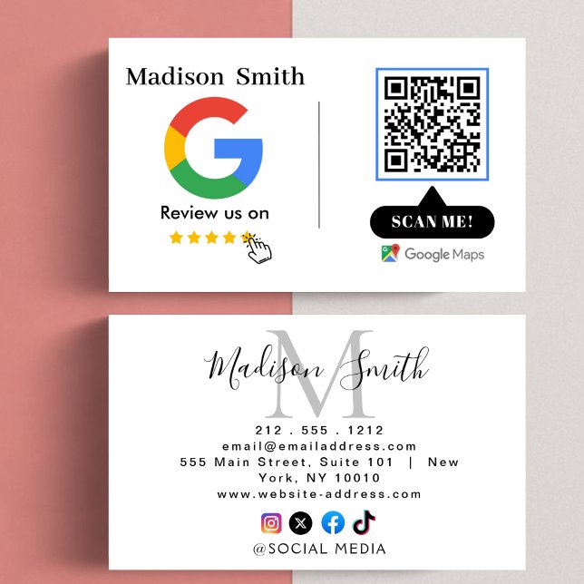Carte de visite avec lien QR Code pour avis Google (Créateur téléchargé)