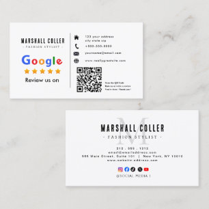 Carte de visite avec lien QR Code pour avis Google