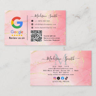Carte de visite avec lien QR Code pour avis Google