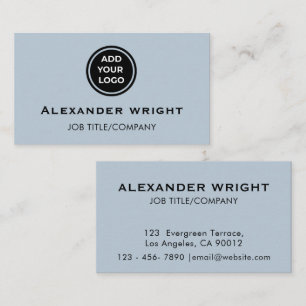 Carte de visite avec logo Bleu Poudre Adresse Cont