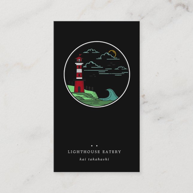 Carte de visite avec logo de phare nautique (Devant)