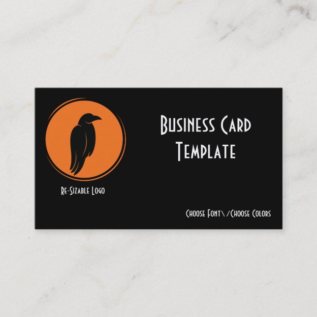 Carte de visite avec logo de silhouette d'oiseau n (Devant)