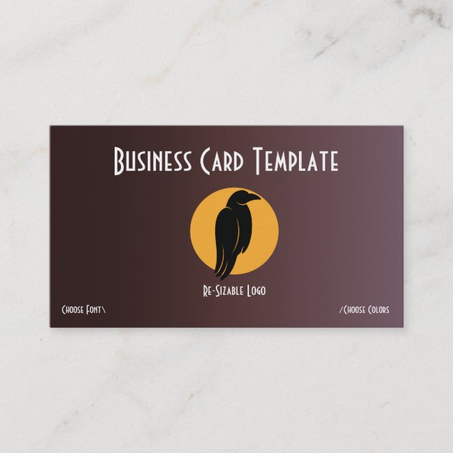 Carte de visite avec logo de silhouette d'oiseau n (Devant)