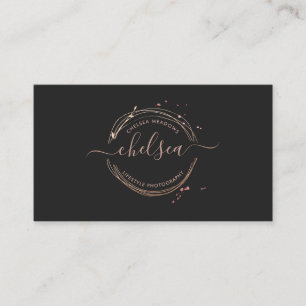 Carte de visite avec logo en or rose