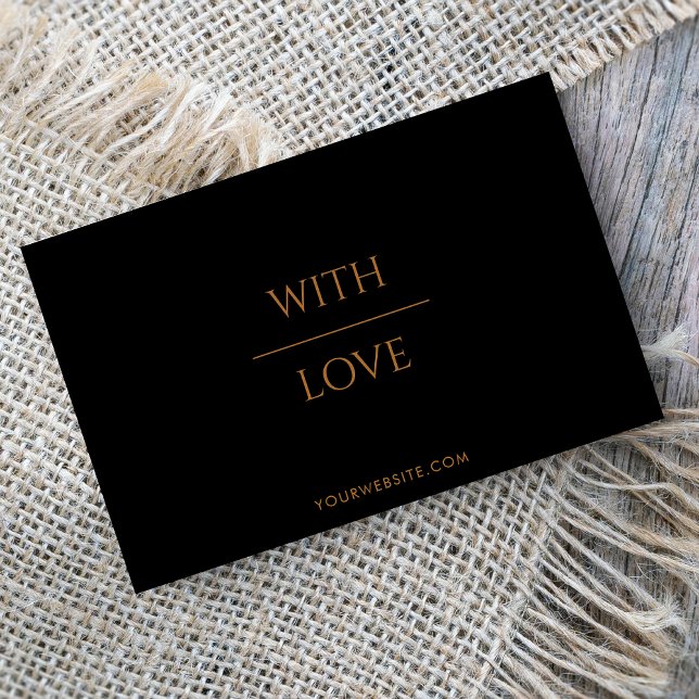 Carte De Visite Avec Love Black & Gold Script Merci bon (Créateur téléchargé)
