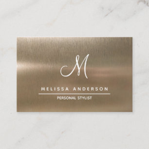 Carte de visite avec monogramme dans un style simp