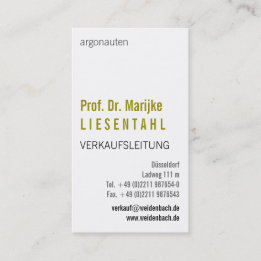 Carte De Visite Avec monogramme en orientation portrait