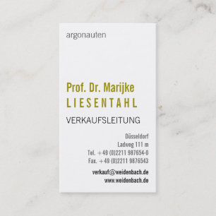 Carte De Visite Avec monogramme en orientation portrait
