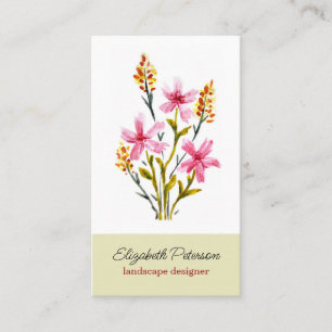 Carte de visite avec motif de fleurs d'aquarelle.