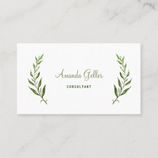 Carte de visite avec plante aquarelle.