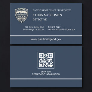 Carte de visite avec QR code pour policier