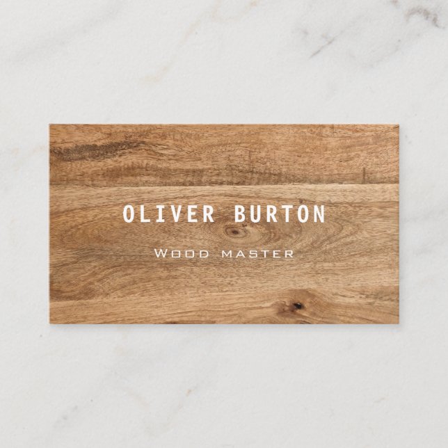 Carte de visite avec texture bois. (Devant)