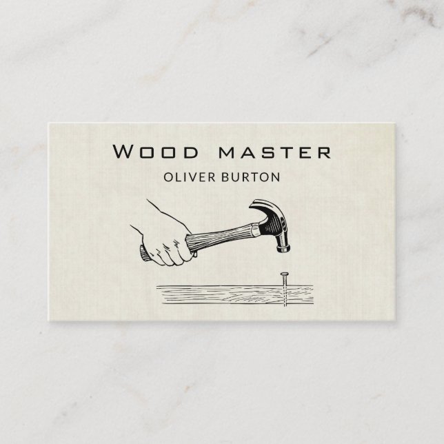 Carte de visite avec texture de bois. (Devant)