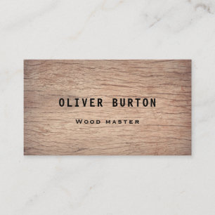 Carte de visite avec texture de bois.