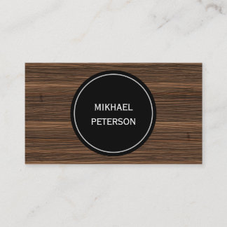 Carte de visite avec texture de bois.