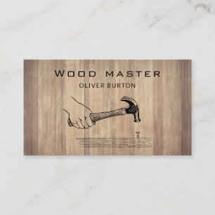 Carte de visite avec texture de bois.