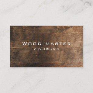 Carte de visite avec texture de bois.