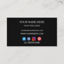 Carte de visite avec typographie blanche élégante