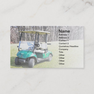 carte de visite avec un chariot de golf