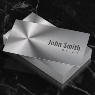 Carte De Visite Aviateur pilote Acier inoxydable Métal Faux