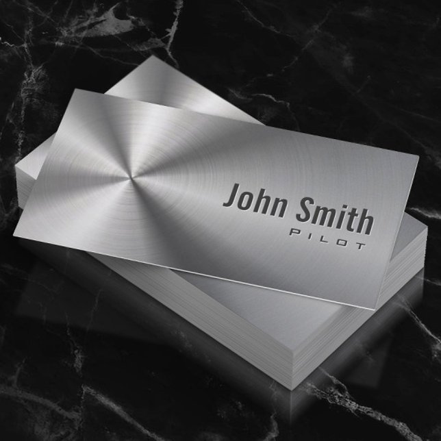 Carte De Visite Aviateur pilote Acier inoxydable Métal Faux (Créateur téléchargé)