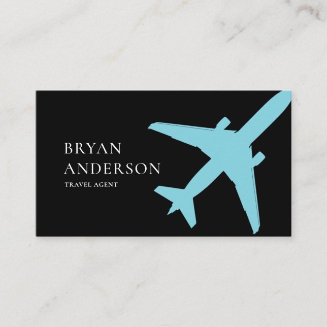 Carte De Visite Avion bleu (Devant)