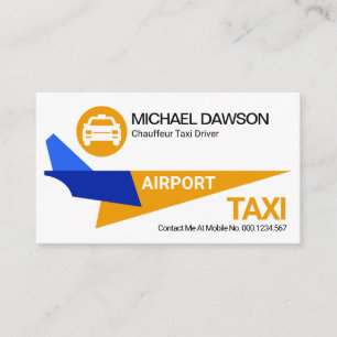 Carte De Visite Avion Jaune élégant Taxi