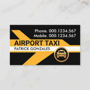 Carte De Visite Avion jaune Taxi de l'aéroport de conduire
