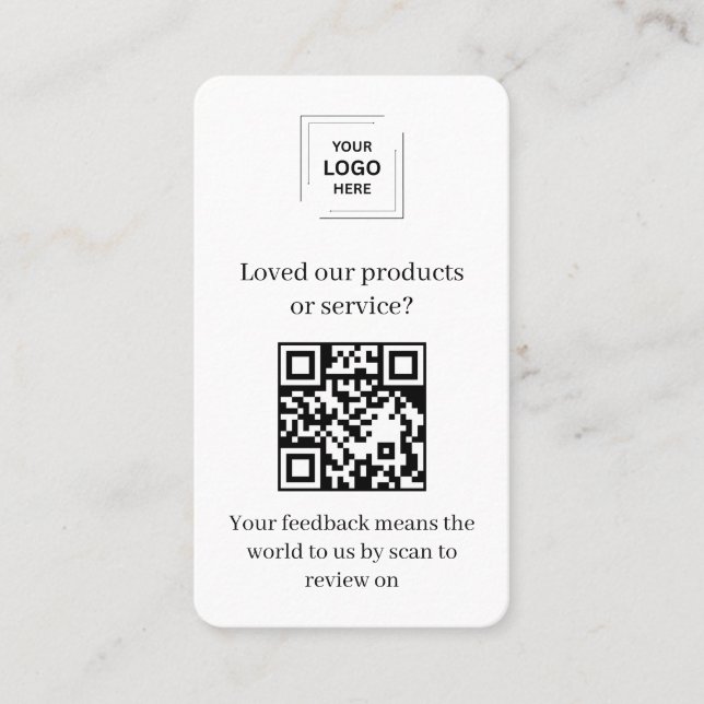 Carte De Visite Avis client QR Examen Style d'entreprise (Devant)